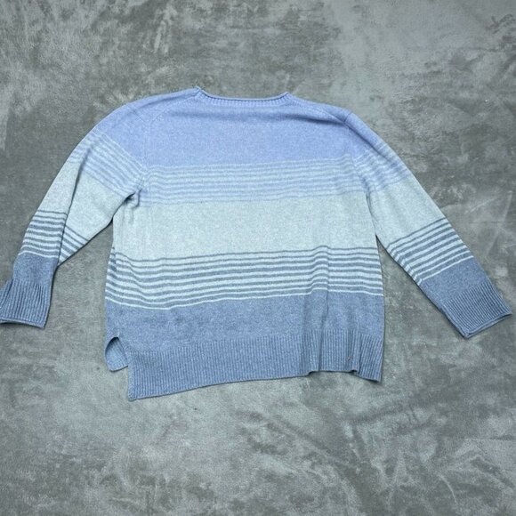 Ella Moss XXL Blue Striped Sweater Crewneck Long Sleeve Knit Lightweight a0600 - Picture 10 of 10